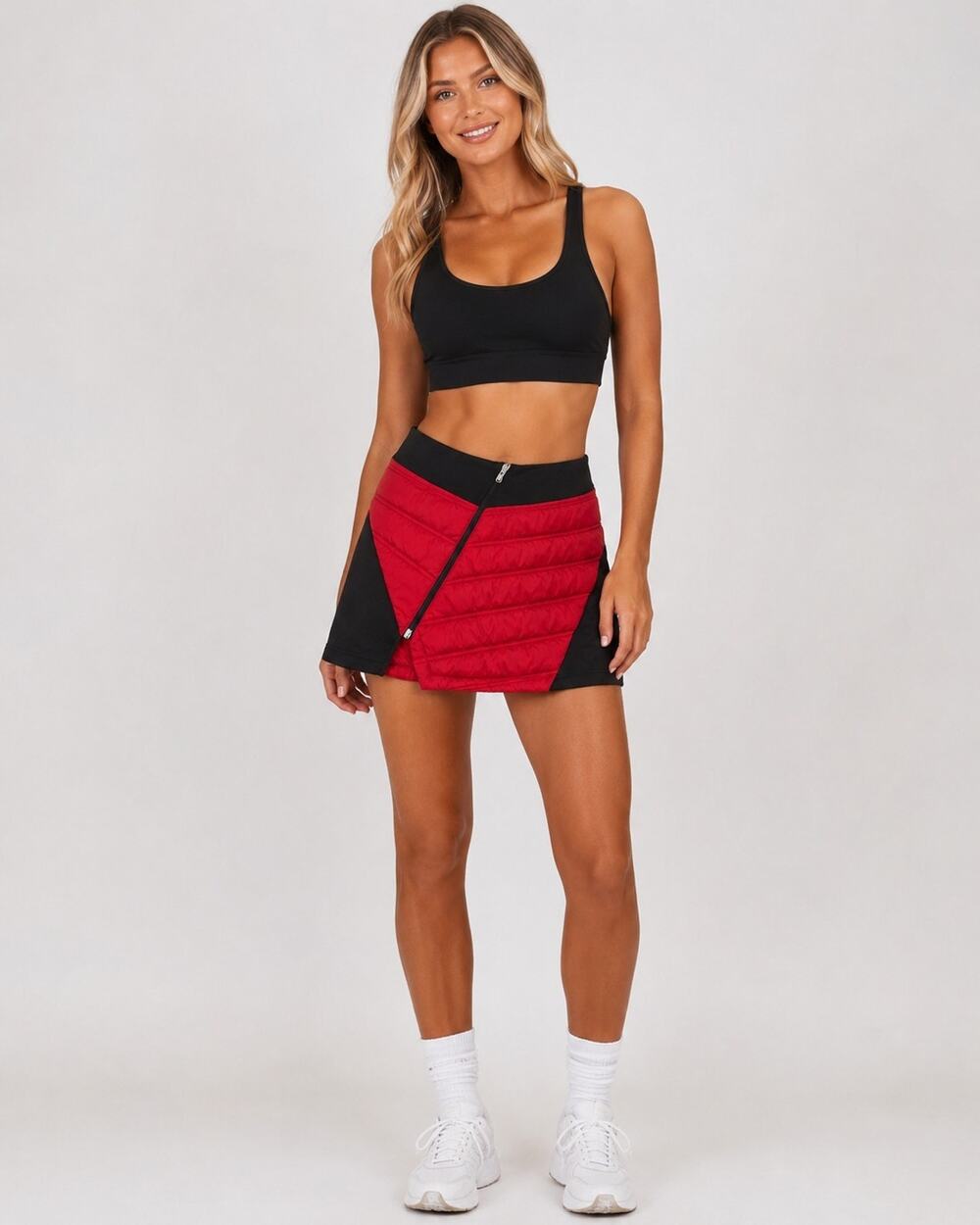 Spyder Mini Insulated Ski Skirt Red Navy Zipper Size L